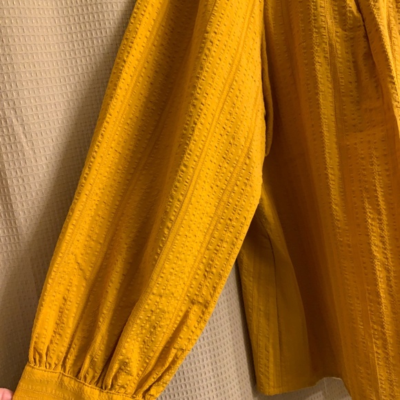 NWT LC Lauren Conrad Gold Blouse Puffy 3/4 Sleeves Women's XL - Picture 7 of 16